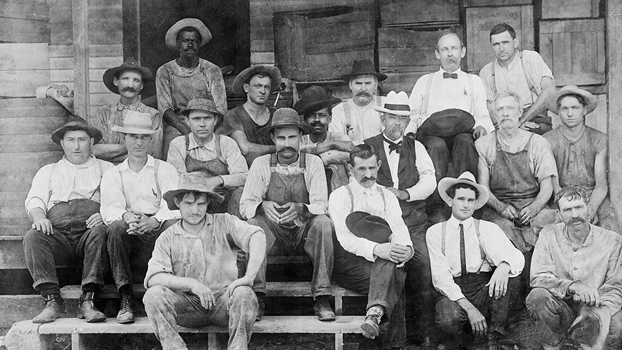 Jack Daniel and his original whiskey making crew from 1866 including his mentor Nathan Nearest Green