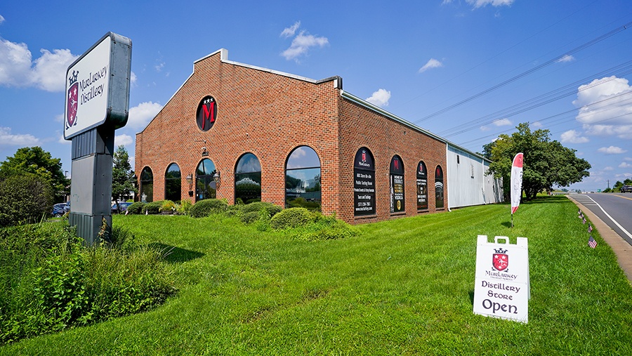 street side view of MurLarkey Distillery brick and mortar facility